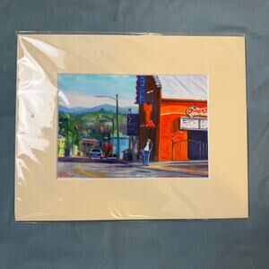 Jeff Pittman 8x10 Art Print Asheville NC Street Scene Matted Artist Information